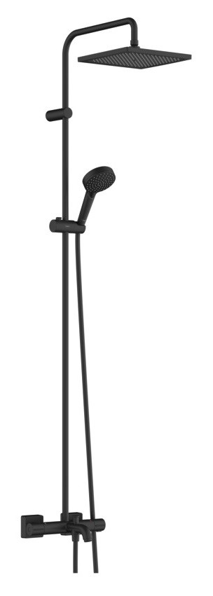 Душова система Vernis Shape Showerpipe 240 1jet з термостатом для ванни, Matt Black (26900670)