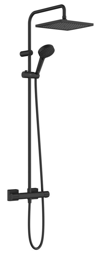 Душова система Vernis Shape Showerpipe 240 1jet з термостатом, Matt Black (26427670)