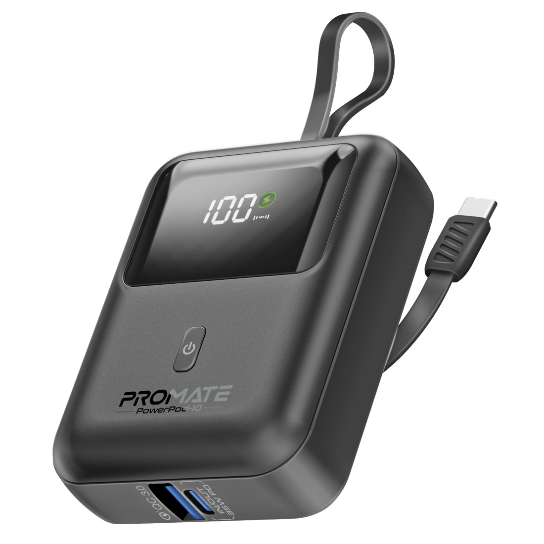 Універсальна мобільна батарея Promate PowerPod-10 10000mAh 35W Black, фото 1