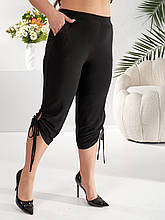 Літні жіночі капрі з трикотажу масло Шарм чорні (52-74)