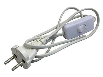 Шнур з вимикачем 2м білий