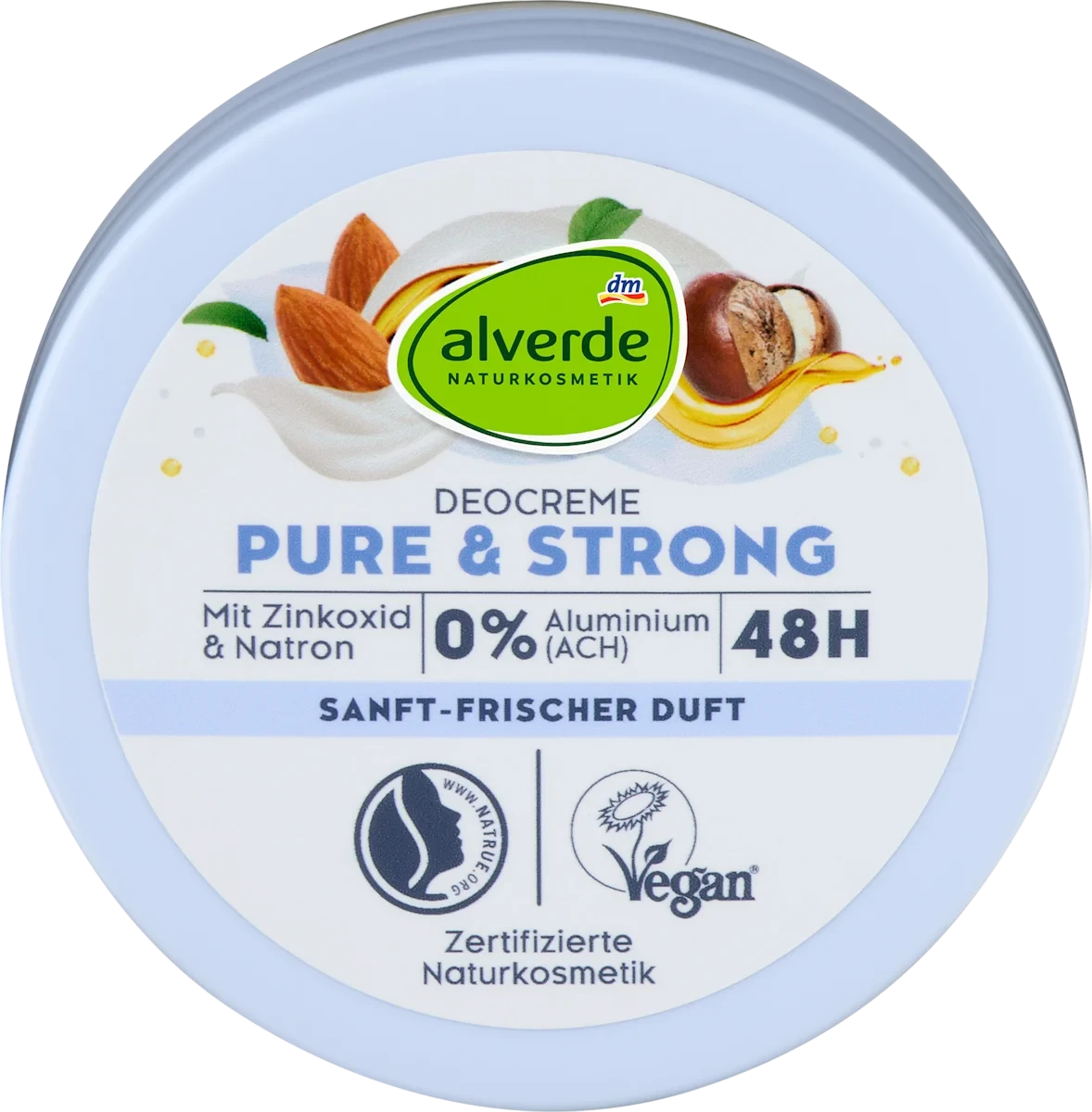 Крем-дезодорант  alverde NATURKOSMETIK Pure & Strong, 50 мл