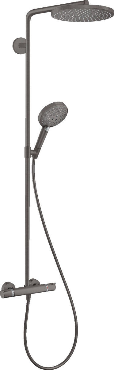 Душова система Raindance S 240 Showerpipe PowderRain 1jetP з термостатом Brushed Black Chrome (27633340)
