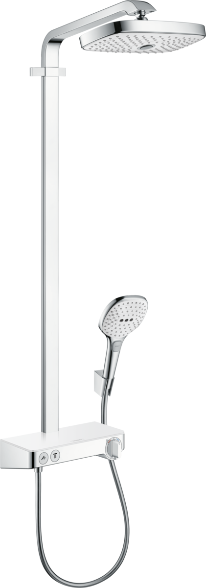 Душова система Raindance Select E 300 2jet ST з термостатом, Showerpipe EcoSmart,9 л/хв, білий/хром (27283400)