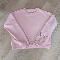 Молодіжний світшот пудрового кольору з написом на рукаві, кольори в асортименті розмір 42-48