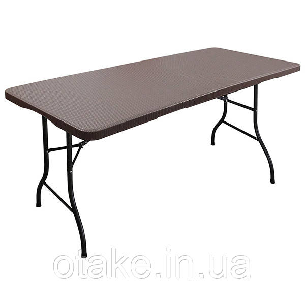 Стіл складаний Ford пластик під ротанг коричневий, фото 1