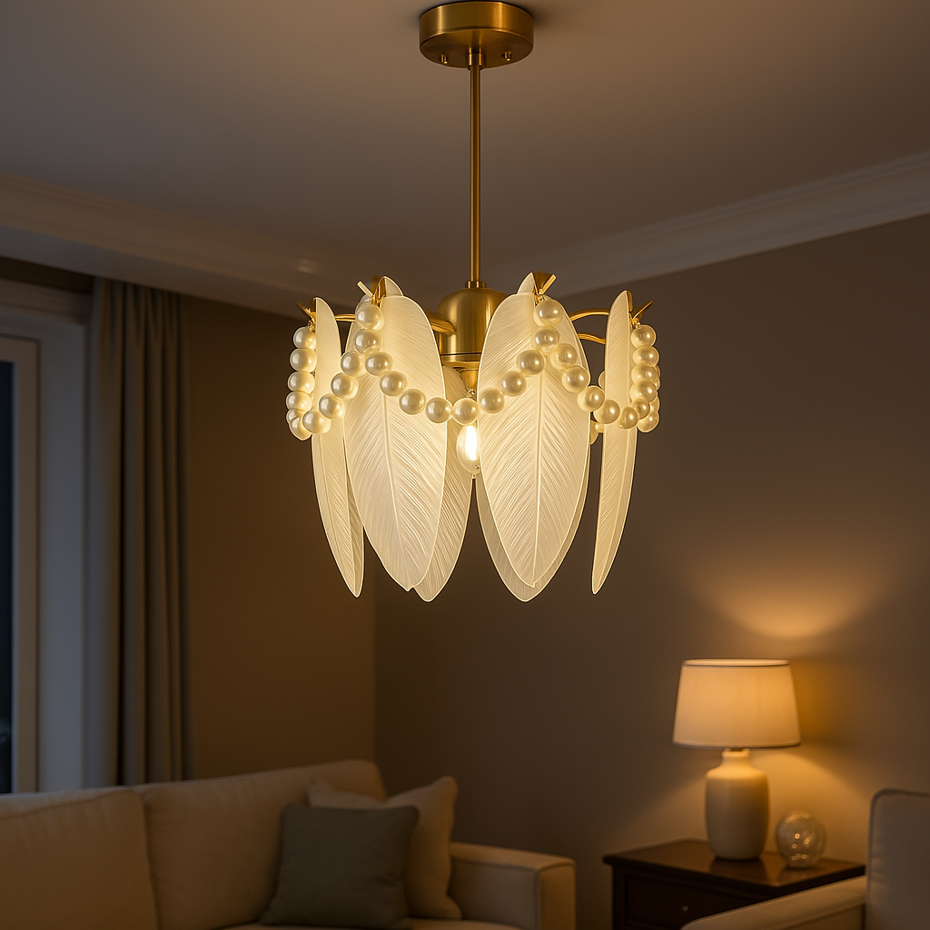 Маленька люстра пір'я Artlight цоколь E27 ламп 1 шт колір Золотистий D1858/200