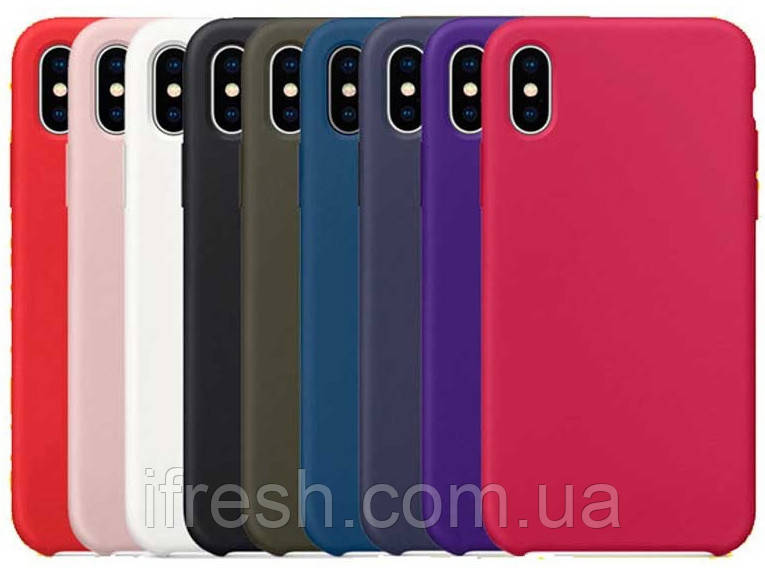 Чохол для iPhone X / XS - Cиліконовий з мікрофіброю (Лого), Різні кольори, фото 1