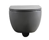 Унітаз підвісний Mixxus Premium TOPPER-0303-R GRAY 495x370x350mm система змиву RIMLESS (MP6657), фото 2