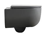 Унітаз підвісний Mixxus Premium TOPPER-0303-R GRAY 495x370x350mm система змиву RIMLESS (MP6657), фото 4