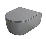 Унітаз підвісний Mixxus Premium TOPPER-0303-R GRAY 495x370x350mm система змиву RIMLESS (MP6657), фото 8