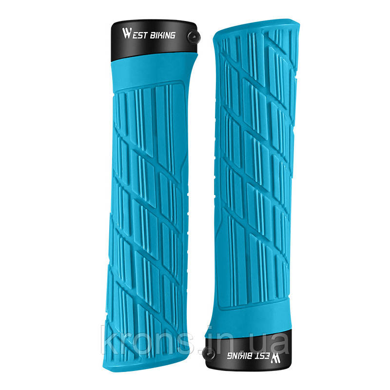 Грипси велосипедні West Biking YP0804063 з двома замками ручки на кермо Blue
