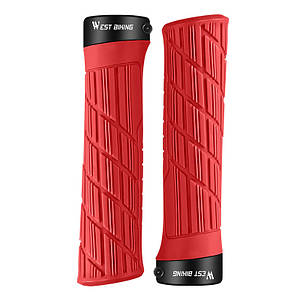Грипси велосипедні West Biking YP0804063 з двома замками ручки на кермо Red