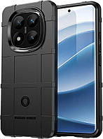 Протиударний чохол бампер Rugged Shield для Xiaomi Redmi Note 14 Pro 5g чорний гумовий