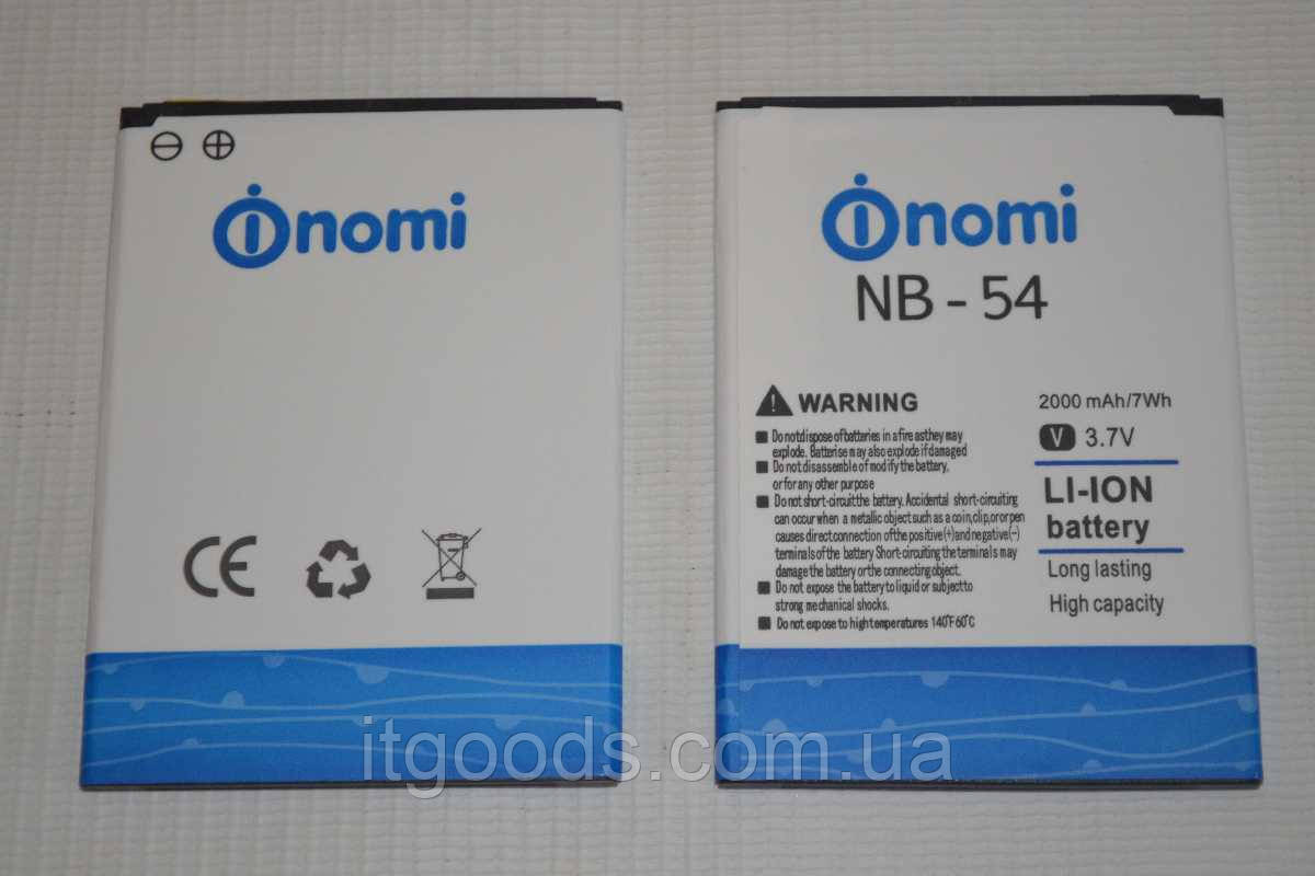 Оригинальный аккумулятор NB-54 для Nomi i504 Dream 2000mAh - фото 1 - id-p462536821