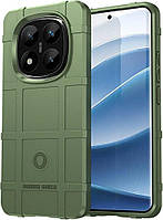 Протиударний чохол бампер Rugged Shield для Xiaomi Redmi Note 14 Pro 5g зелений гумовий