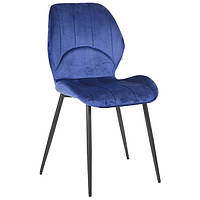Стілець Astra чорний/ вельвет синій