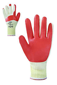 Рукавички трикотаж з червоним латекс.покриттям СКЛЯР , білі