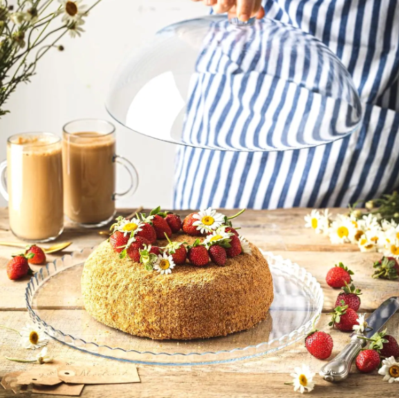 Скляна тортівниця Pasabahce Patisserie з кришкою 320 мм (95198)