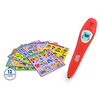 Інтерактивна гра KH60/001 "Перші знання" на батарейках, 6 навчальних тем, 12 двосторонніх карток, 280 запитань, 140 завдань., фото 2