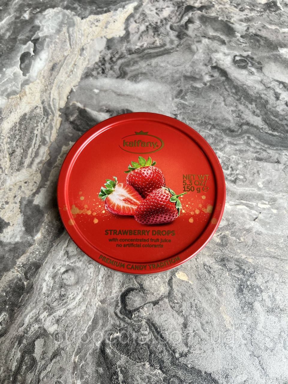 Льодяники Kalfany Strawbwrry Drops зі смаком полуниці 150 грм