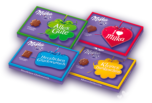 Шоколадные конфеты в коробке Milka Alles Gute с пралине, 110 гр - фото 5 - id-p462552589