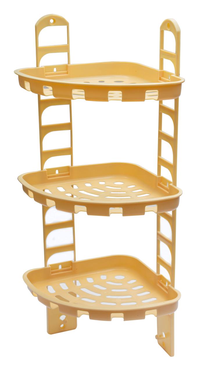 Полиця для ванної кімнати №1 (три дрібні) бежева (Юніпласт), фото 1