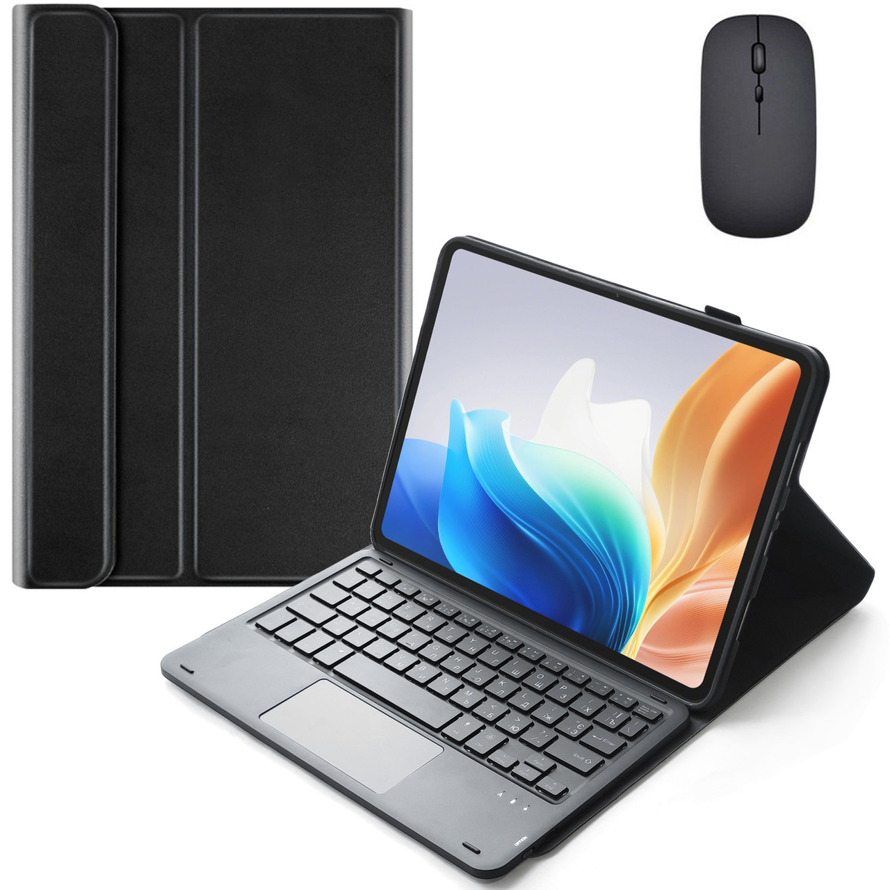 Чохол-клавіатура Smart Cover + Мишка для OnePlus Pad Go Ukr+Ru+En Black, фото 1