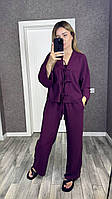 Женский брючный костюм весна/лето марсала (размеры 46/48)