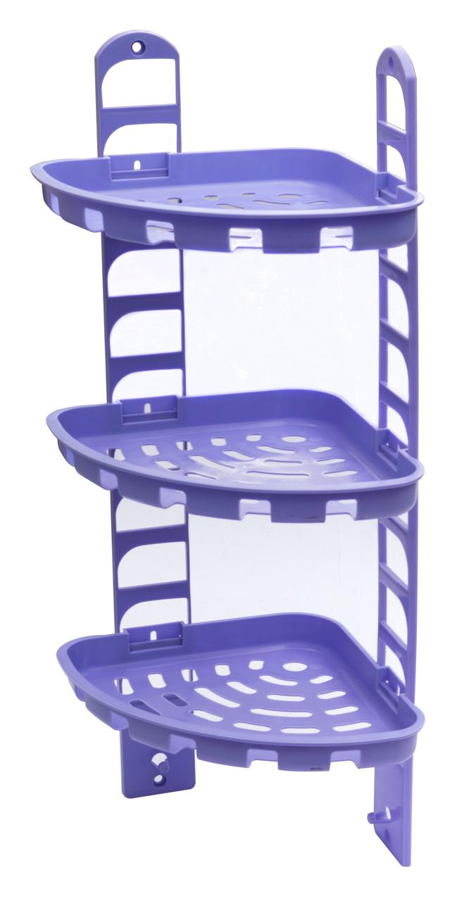 Полиця для ванної кімнати №1 (три дрібні) фіолетова (Юніпласт), фото 1