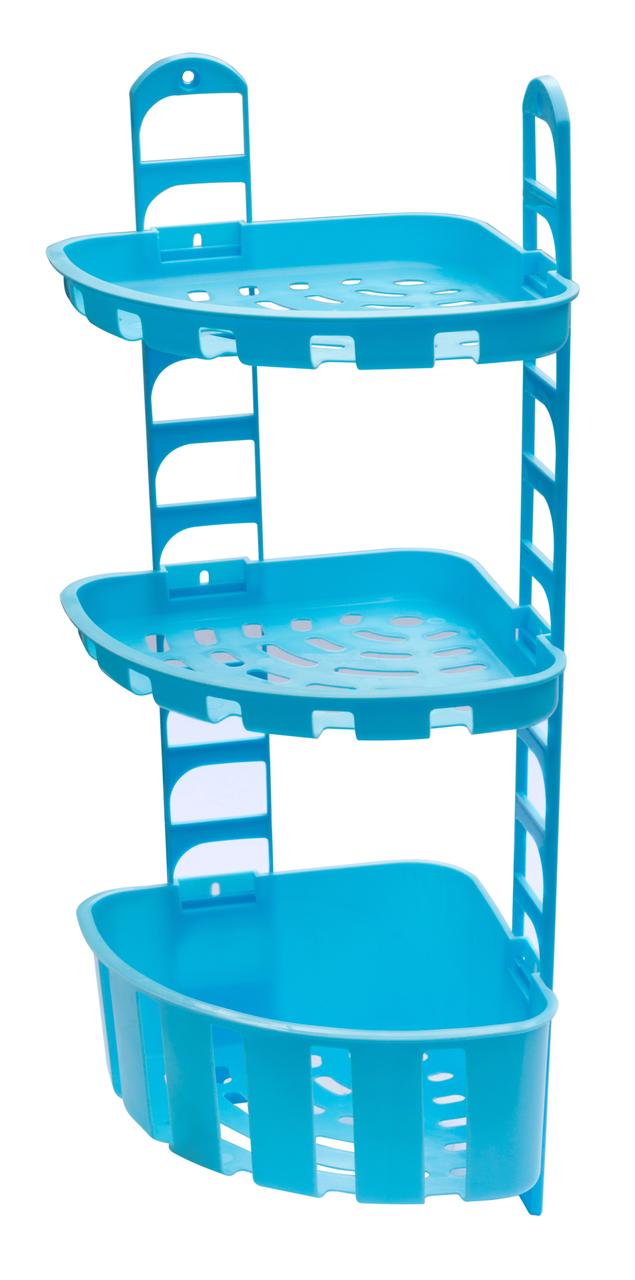 Полиця для ванної кімнати №2 (2-дрібні, 1-глибока) блакитна (Юніпласт)