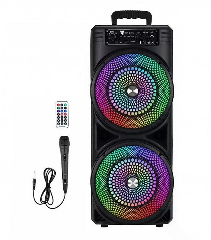 Портативна колонка TTD-2807 (з мікрофоном. з підсвіткою) Black