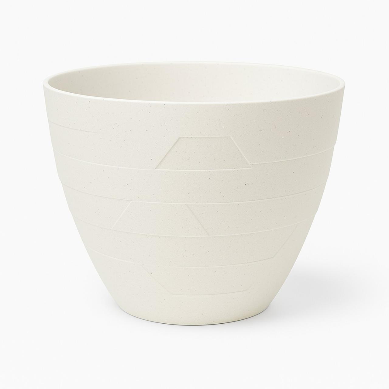 Вазон "Керамо" зі вставкою  d29,5*26,5 см.(11 л) біла троянда бетон