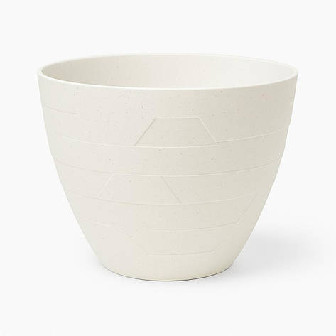 Вазон "Керамо" зі вставкою  d29,5*26,5 см.(11 л) біла троянда бетон, фото 1