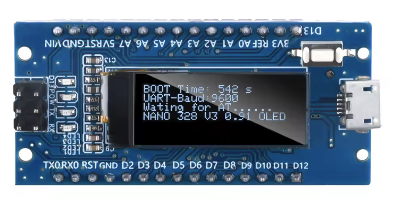 Arduino Nano Vz.0 Atmega328p Ch340, 0.91 128*32 OLED плата модуль розробки