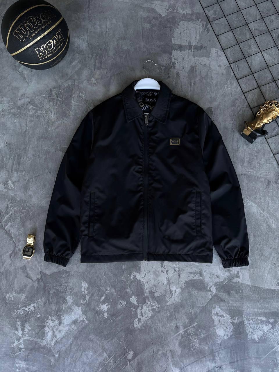 Чоловіча куртка вітровка Hugo Boss M2384 чорна