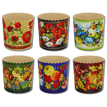 Форми паперова для випікання пасхи куліча 90*85 Жостово