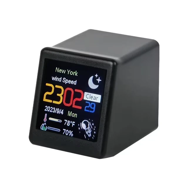 GeekMagic Cube Smalltv-Ultra годинник, погода, фото, анімації, з'єднання через Wi-Fi — Чорний