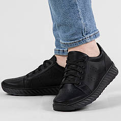 Жіночі шкіряні кросівки чорні на літо (АС 21 чорні)