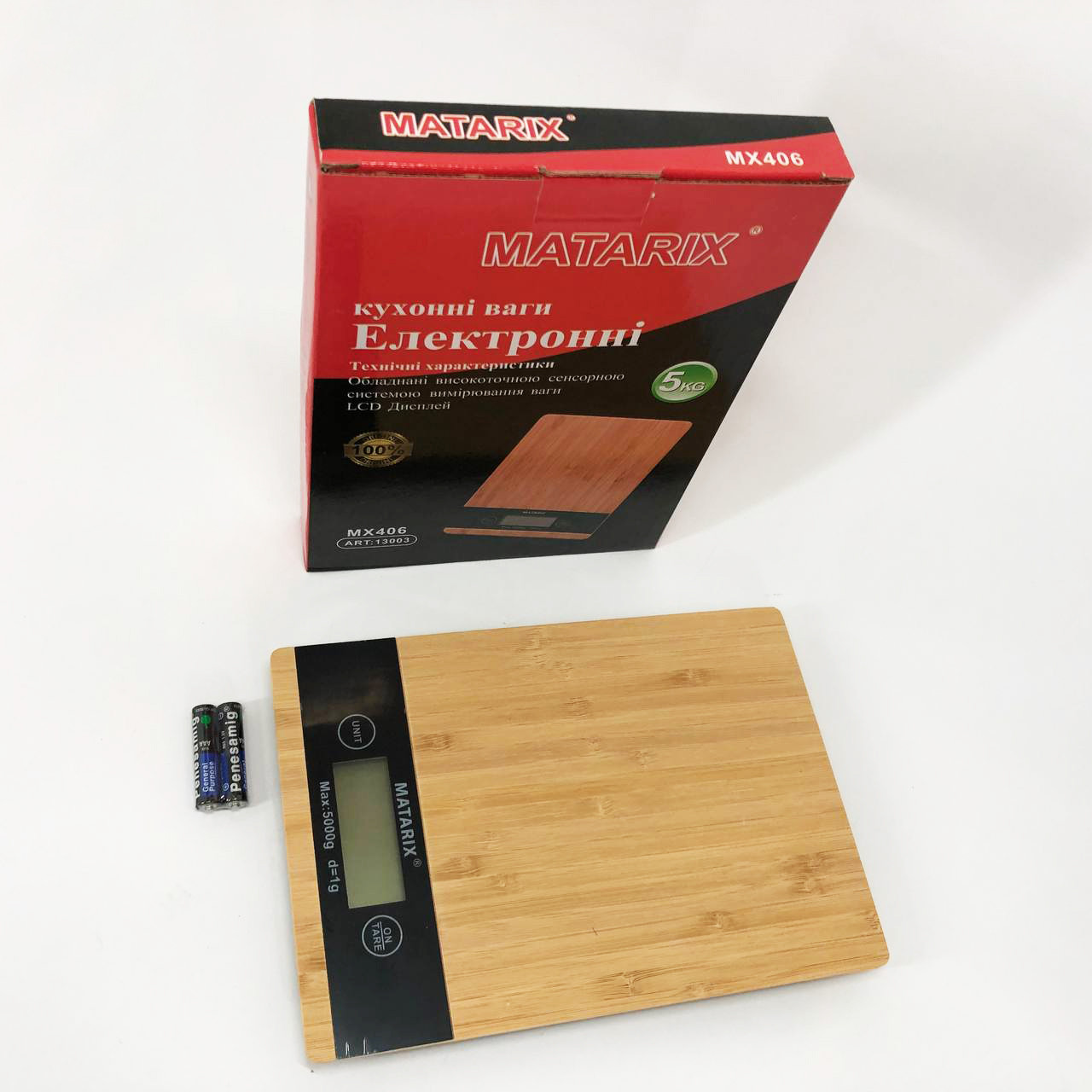 Ваги кухонні MATARIX MX-406 5кг Wood, Кухонні ваги для приготування страв, Ваги для домашньої кухні, фото 1