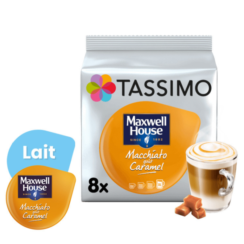 Кава в капсулах Maxwell House by Tassimo Macchiato Caramel (16 капсул = 8 порцій)
