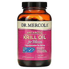 Олія криля антарктична, Krill Oil, Dr. Mercola, для жінок, 270 капсул