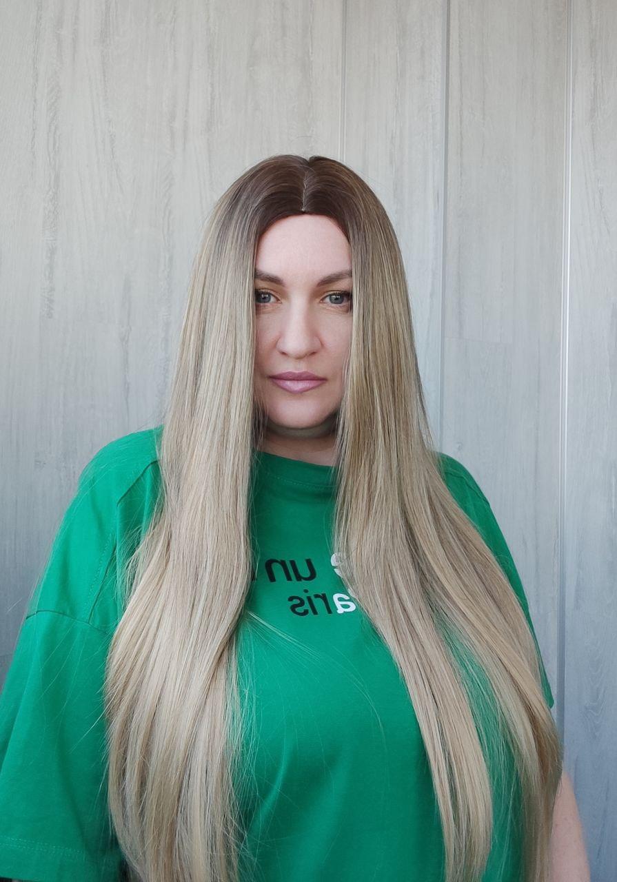 Перука без чубчика довга пряма русява (LCI9162-3), фото 1