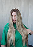 Перука без чубчика довга пряма русява (LCI9162-3), фото 4