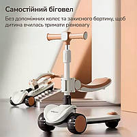 Дитячий самокат-трансформер 5в1 Lumpurini Veturio із сидінням, бортиком, батьківською ручкою. Біговел, толокар, фото 5