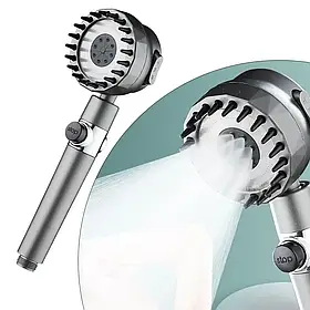 Душова лійка масажна 4в1 Shower Head 360° кнопка вимкнення води, 3 режими, масажні шипи
