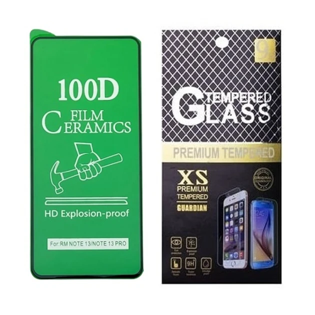 Протиударна захисна плівка Ceramics 9D для Xiaomi Redmi Note 14, Note 14 Pro, Note 14R Pro з чорною рамкою