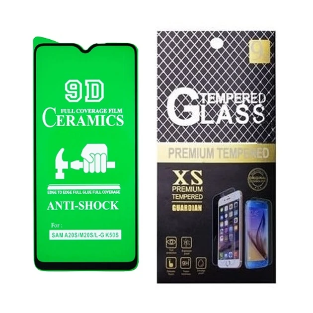 Протиударна захисна плівка Ceramics 9D для Vivo S1, S2 Pro з чорною рамкою, глянцева