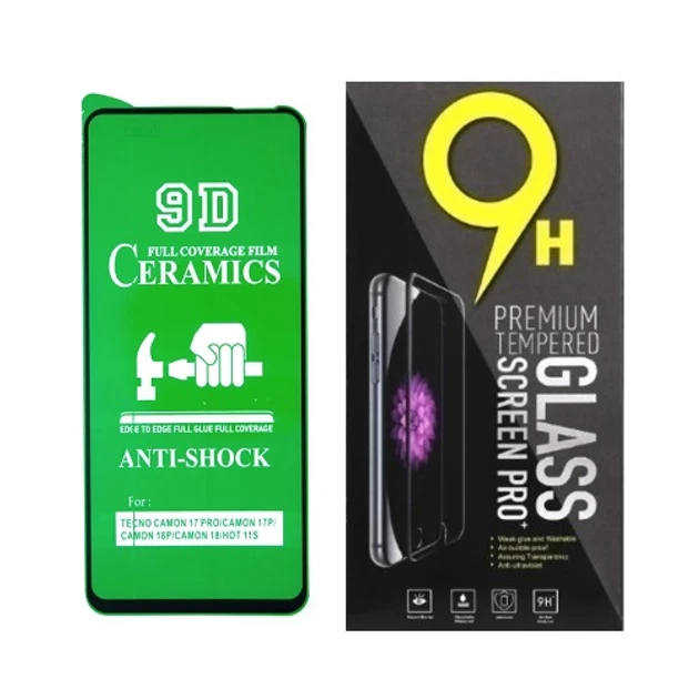 Протиударна захисна плівка Ceramics 9D для Tecno Camon 17 Pro, Camon 17P, Camon 18, Camon 18P, Camon 18T, Camon 19, Camon 19 Neo з