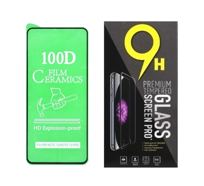 Протиударна захисна плівка Ceramics 9D для Xiaomi Redmi Note 12 Pro 5G, Redmi Note 12 Pro Plus з чорною рамкою